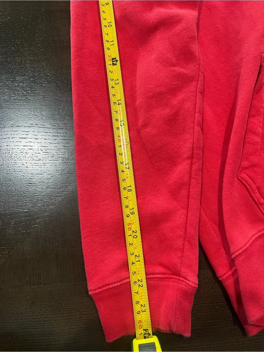 GAP Red Fleece Pullover Hoodie Logo Kangaroo Pocket Drawstring Men M